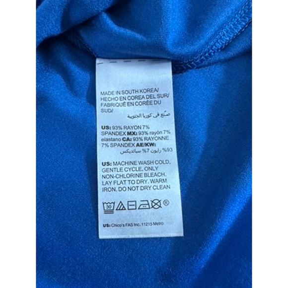 NWT!! Chicos , Royal Blue, Ulitmate tee, Long Sleeve, Size XL,Cottage Core,Ocean - Picture 9 of 11